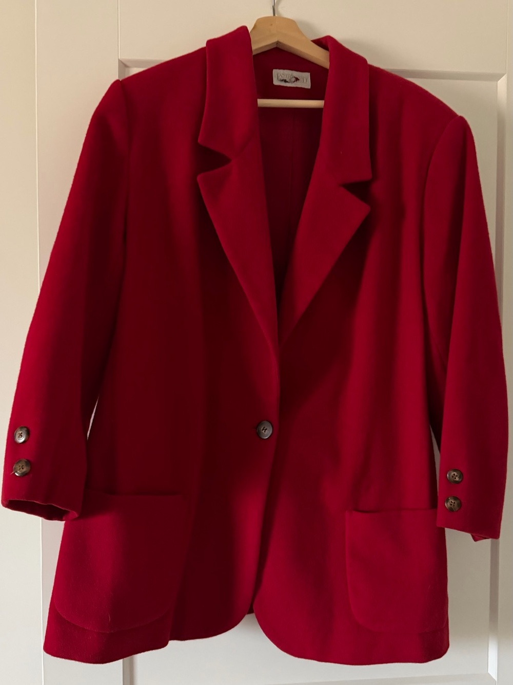 Lands' End Red Single-Button Blazer